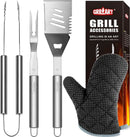 GRILLART Grill Tools Grill Utensils Set - 3PCS BBQ Tools, Stainless Barbeque Grill Accessories -Spatula/Tongs/Fork w/Insulated Glove, Ideal BBQ Set Grilling Tools for Outdoor Grill, Gifts for Men Dad by GreenHaven Gardens