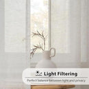 FMFUNCTEX Linen Sheer Curtains for Bedroom, Grey Curtains 63 Inch Length for Living Room, Gray Farmhouse French Flax Blend Window Draperies, Rod Pocket 2 Panels Set by CozyNest Decor