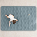 Comfy Cubs Rectangle Kids Play Mat - Medium 48 x 72 inches Soft Quilted Baby Floor Mat with Non-Slip Bottom - Plush Design for Toddlers Playtime and Relaxation - Comfortable and Durable - Pacific Blue by TinyTreasures Baby Boutique