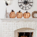 Large Pumpkin Decor Set of 3, Resin Pumpkins Thanksgiving Table Decor,5.9 Inch Faux Pumpkins Suitable for Fall Home Decor,Fall Table Decorations,Fall Mantel Decor (Gold) by CozyNest Decor