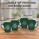 DISCOUNT PROMOS Custom Glossy Ceramic Latte Coffee Mug 12 oz. Set of 100, Personalized Bulk Pack - Perfect for Tea, Espresso, Cappuccino, Hot Cocoa - Green by CozyNest Decor