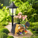 Solar Garden Statue Hedgehog Figurine,Flower Pots Planters Pots for Succulent,Garden Sculpture for Patio Balcony Yard Lawn Decor,Unique Gift for Dad Mom Grandma by GreenHaven Gardens