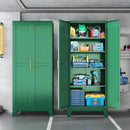 Green Metal Storage Cabinet,75" Steel Cabinets for Home Office, Kitchen Pantry Storage Cabinet with Doors and 5 Adjustable Shelves, Tool Cabinets, for Office, Home, Garage, School by CozyNest Decor