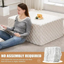 Hobestluk Rectangle Ottoman Memory Foam Footrest for Couch with Removable Cover Large Floor Seating for Adults Ottoman Coffee Table for Living Room, Bedroom or Office (Plush White, Footrest) by CozyNest Decor