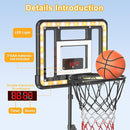 Kids Indoor Basketball Hoop with Scoreboard & Timer,Toddler Adjustable Height Basketball Goal Toy for Outdoor Backyard,Sports Game Play by TinyTreasures Baby Boutique