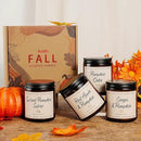 Pumpkin Candle Set | 4 Pack Scented Candles for Home - Candle Gifts for Women Men, Soy Candles | Jar Candle Scents of - Cake/Red Apple/Syrup/Ginger by CozyNest Decor