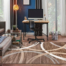 Rugshop Modern Wavy Circles Design Area Rug 4' x 6' Brown by TinyTreasures Baby Boutique