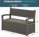 70 Gallon Storage Bench Deck Box for Patio Furniture with Armrest Bench Outdoor Storage by CozyNest Decor