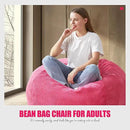 Hobestluk 3.5FT Bean Bag Chair Adult Bean Bag Chair Large Bean Bag Chair with Filler Included Teardrop Bean Bag with Removable Cover for Bedroom Living Room - (Large, Pink) by CozyNest Decor