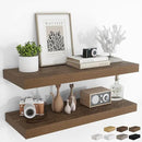 RICHFOCUS 36Inch Floating Shelves for Wall 2 Pack Shelves for Bedroom|Kitchen|Bathroom Wall Mounted Rustic Wood Floating Shelf with Invisible Brackets for Books|Storage|Decor, Walnut by CozyNest Decor