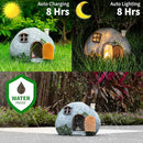 mopha Garden House Statues, Funny Gnomes Fairy Garden Lights Figurine,Mini Gnome Resin Solar Powered Outdoor Decor Patio Yard Lawn Ornament Decoration by GreenHaven Gardens