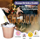Amyhill 8 Pack Stainless Steel Ice Bucket 5.3 Quart/ 5 Liter with Handle Large Insulated Champagne Buckets Beer Bucket for Cocktail Bar Wine Parties Chilling Wine Champagne Home (Rose Gold) by CozyNest Decor