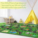 Kids Carpet Playmat Rug 4 x 6 ft Player Car Rug, City Life Traffic Road Map Mat Educational Game Area Mat for Toddler Children Playroom Classroom Bedroom(Green) by CozyNest Decor