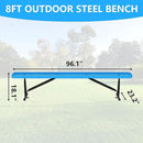 96" L Outdoor Metal Benches, Heavy Duty Garden Park Bench for Outside, Expanded Metal, Commercial Benches Mesh Bench for Shopping Mall, Store, Lawn, Park, Patio, Deck, Garden (Blue, 8FT) by GreenHaven Gardens
