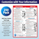 Safety Magnets by ZOCO – 250-Pack Custom CPR & Choking First Aid Magnet – 8.5"x11" Laminated Cards – Personalized with Logo – Branded Safety Handout for Offices, Caregivers & Healthcare by TinyTreasures Baby Boutique