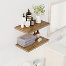 24" Floating Shelves for Wall, 12" Deep Slim Walnut Floating Shelves, Wall-Mounted Shelves for Bedroom, Living Room, Kitchen, Bathroom - Set of 2 by CozyNest Decor