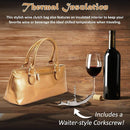 Wine Clutch Bag (Thermal Insulated) Trendy Women’s Carry Tote | Holds Red & White 750mL Bottles | Trendy Fashion | Incl. Portable Waiter-Style Corkscrew by TinyTreasures Baby Boutique