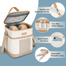 Mancro Breastmilk Cooler Bag with Ice Pack, Double Layer Insulated Baby Bottles Bag Fits 6 Bottles Up to 9 Ounces, Portable Breast Pump Cooler Travel Bag for Daycare and Nursing Moms, Beige by TinyTreasures Baby Boutique