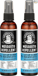 Grandpa Gus's Natural Mosquito Repellent Spray, Time-Release Plant-Based Actives, Non-Greasy, No Stains, DEET-Free, 4 oz (Pack of 2) by TinyTreasures Baby Boutique