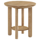 Ottowa 2-piece Round Wood Coffee Table Set Light Oak