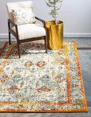 Unique Loom Rosso Collection Vintage, Traditional, Bohemian, Geometric, Distressed, Southwestern Area Rug (9' 0 x 12' 0 Rectangular, Beige/Orange) by CozyNest Decor