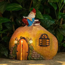 mopha Garden House Statues, Funny Gnome Fairy Garden Lights Figurine,Resin Solar Powered Outdoor Decor Patio Yard Lawn Ornament Decoration by GreenHaven Gardens