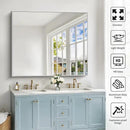 40x48inch Silver Bathroom Mirror, Silver Rectangle Mirror with Frame, Large Rectangular Wall Mirrors for Bathroom, Living Room, Hair Salon, Big Farmhouse Mirror Hang Horizontal/Vertical by CozyNest Decor