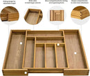 VaeFae Teak Drawer Organizer, Large Silverware Organizer, Expandable Utensil Organizer for Kitchen Drawer, Wooden Cutlery Tray Drawer Dividers Organizer by CozyNest Decor