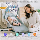 Car Seat Toys, Baby Plush Spiral Hanging Toys for Stroller Crib Bar Bassinet Car Seat Mobile with Musical Owl BB Squeaker Elephant- Gray Fox by TinyTreasures Baby Boutique