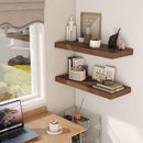Fun Memories 30 Inch Floating Shelves, 12 Inch Deep Floating Shelf for Wall, Rustic Deep Shelves for Books, Bathroom, Living Room, Kitchen, 30 x 12 x 2 Wood Floating Shelves, Walnut Color, Set of 2 by CozyNest Decor
