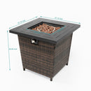 Square Fire Pit Table - Black Brown by HouseOfZazla