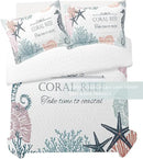 Coastal Bedding Queen Size with 2 Shams, Nautical Beach Comforter Sets Ocean Bedspreads Coastal Coverlet Summer Bedding, 90''x96'' by CozyNest Decor