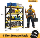 Garage Shelving Unit, 4 Tier Heavy Duty Racks, Easy Assembly, Metal Racks with Adjustable Shelves, 3000 LBS Load Capacity,for Warehouse,Basement (Black&Yellow, 19.7" D x 41.3" W x 78.7" H) by GreenHaven Gardens