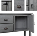 Solid Wood Farmhouse Console Table Sofa Table with Storage Drawers and Shelves for Storage Entry Hallway Foyer Sofa Side Table(48" Gray) by CozyNest Decor