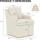 VKNOW Upholstered Dining Chairs Set of 2, Modern Kitchen Chairs Dinner Chairs with 4 Casters, Linen Armchair for Bedroom Reading Room Living Room, Beige by CozyNest Decor