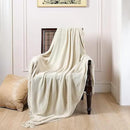 lifein Throw Blanket for Couch, Soft Boho Decor Bed Throw,Cozy White Chenille Knitted Small Farmhouse Lightweight Throw for Spring(White/Cream,60 * 80") by CozyNest Decor