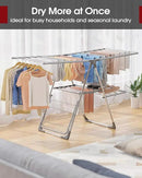 Clothes Drying Rack - Foldable Laundry Drying Rack for Clothing & Bedding, Easy-to-Assemble, Space-Saving Metal Airer with Non-Slip Feet, Indoor & Outdoor Use, 55.5"×22.8"×36.6", Gray by CozyNest Decor
