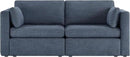 CHITA Small Modular Sectional Fabric Sofa Set, Extra Comfty Loveseat Cloud Couch, FSC Certified Modular Sectional Couch for Living Room, 78 inch Width,2 Seat Modular Sofa, Blue by CozyNest Decor
