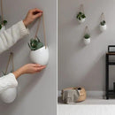 Wall Planters -Ellie- | Hanging Ceramic Plant Pots 3 Pieces | Wall Decoration for Indoors, Balcony and Garden | White (Glossy) by GreenHaven Gardens