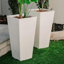XBrand Modern 28-Inch Square Planter, Modern Tapered Planter Perfect for Indoor & Outdoor, Patio Décor, Set of 2 by CozyNest Decor