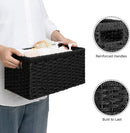 StorageWorks Pantry Baskets, Wicker Storage Baskets for Organizing, Bathroom Shelves, Pantry Organizers and Storage, Medium, Black, 2-Pack by GreenHaven Gardens