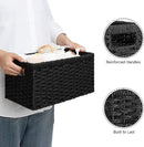 StorageWorks Pantry Baskets, Wicker Storage Baskets for Organizing, Bathroom Shelves, Pantry Organizers and Storage, Medium, Black, 2-Pack by CozyNest Decor