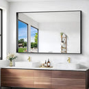 Black Bathroom Mirror, 36x55 Inch Rectangular Deep Frame Mirror, Large Wall Mounted Bathroom Vanity Mirror Over Sink for Bedroom,Restroom, Living Room, Hangs Vertically or Horizontally by CozyNest Decor