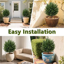 28" UV Resistant Artificial Shrubs for Outdoors - Real Looking Faux Bushes, Fake Cedar Trees, Outdoor Faux Ball Plants & Topiaries - Set of 2 Artificial Shrubs, Artificial Bushes for Garden Decor by GreenHaven Gardens