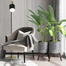 10 & 12 Inches Plant Pot with Stand Set of 2, Large Matte Gray Modern Planters for Indoor Outdoor Plants with Drainage Holes, Big Flower Pots with Wood Legs by CozyNest Decor