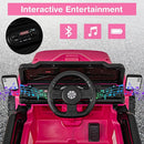 Costzon 12V Kids Ride on Truck Car, Electric Vehicle w/Remote Control, Threaded Wheels, 3 Speeds, LED Lights, Music, Horn & Wireless Connection, Battery Powered Ride on Toy for Boys & Girls 3+ (Pink) by TinyTreasures Baby Boutique