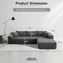 ovios 104" Cloud Sectional Couch with L-Shape Chaise,Modern Modular Sofa with Deep Seat, Upholstered Couches for Living Room Bedroom,No Assembly Required, Grey (Corduroy Fabric) by CozyNest Decor