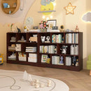 Book Shelf Set of 2, 8 Cubes Storage Organizer, 3-Tier Open Bookshelf Wooden Bookcase, Freestanding Cherry Bookshelf Cube Shelf for Living Room by CozyNest Decor
