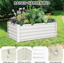 Galvanized Raised Garden Bed Outdoor, 2 Pcs 6x3x1.5FT Outdoor Large Planter Raised Beds Open Base with Safety Edge and Glove for Vegetables Flowers Ground Planter, White by CozyNest Decor