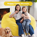 Homguava 3.5FT Bean Bag Chair: Teardrop Bean Bags with Memory Foam Filled, Compact Beanbag Chairs Soft Sofa with Corduroy Cover (Yellow) by TinyTreasures Baby Boutique